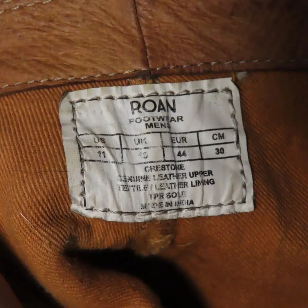 Roan by Bed Stu Crestone Mens 11 Tan Brown Leather Ankle Zip Western Boots